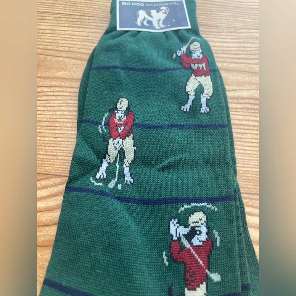 NWT NOS Vintage Big Dogs Trouser Socks Golf Golfing 90's G2 Y2K Father’s Day